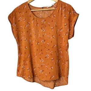 PINK ROSE SHORT SLEEVE BLOUSE SIZE M